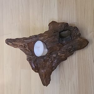 Natural Unique Rustic Tea Light Candle Holder from Scrub Oak wood For Home Decor